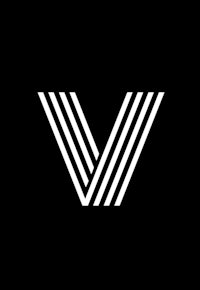 the letter v on a black background