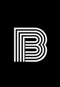 the letter b on a black background