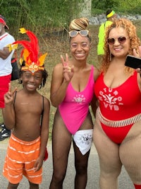 a group of people in swimsuits posing for a photo