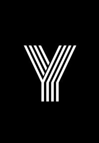 the letter y on a black background